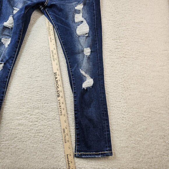 BKE Jeans Womens Gabby 31 Curvy High Rise Ankle Heavy Distressed Thick Stitching - Picture 9 of 16